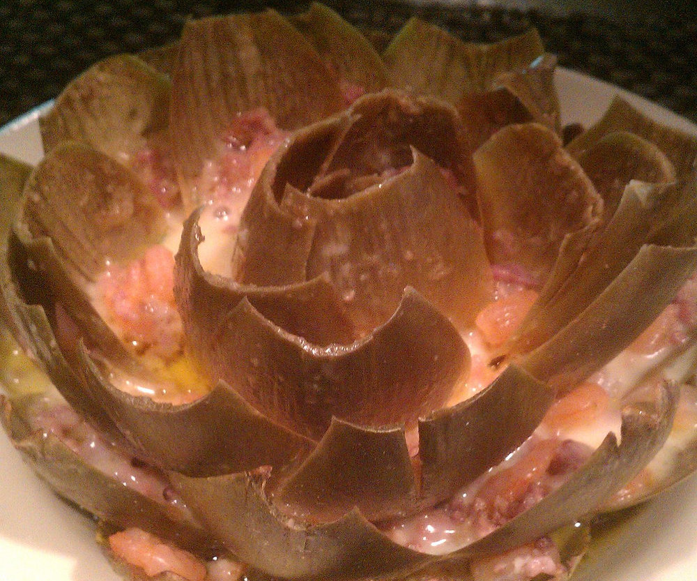 Artichauts farcis aux crevettes
