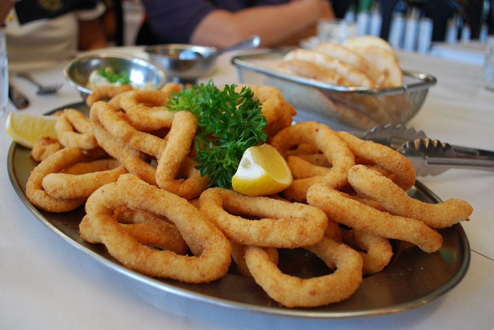 Fried squid rings