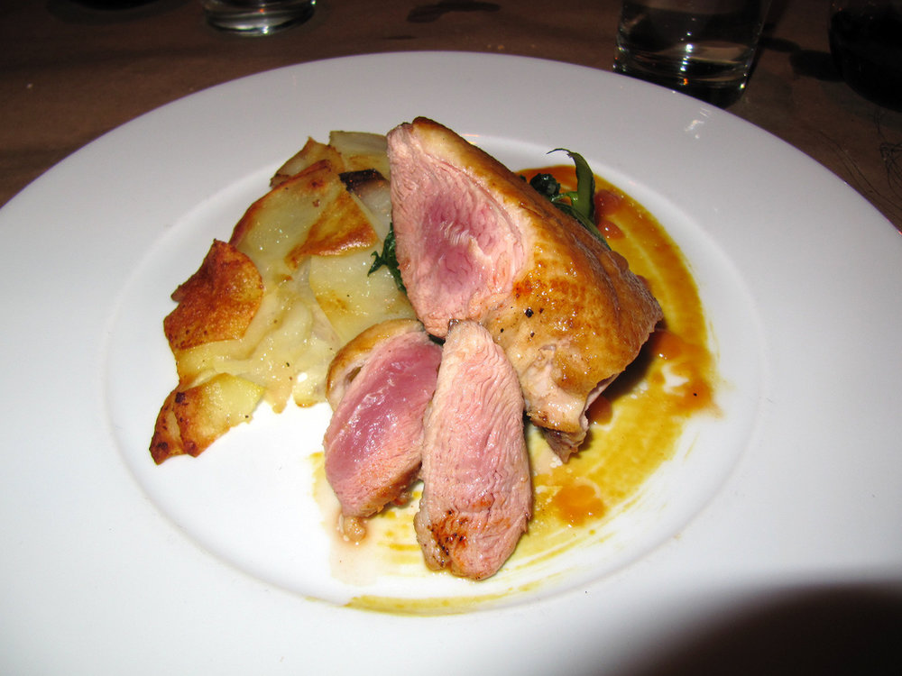 Canard à l'orange avec une purée de céleri