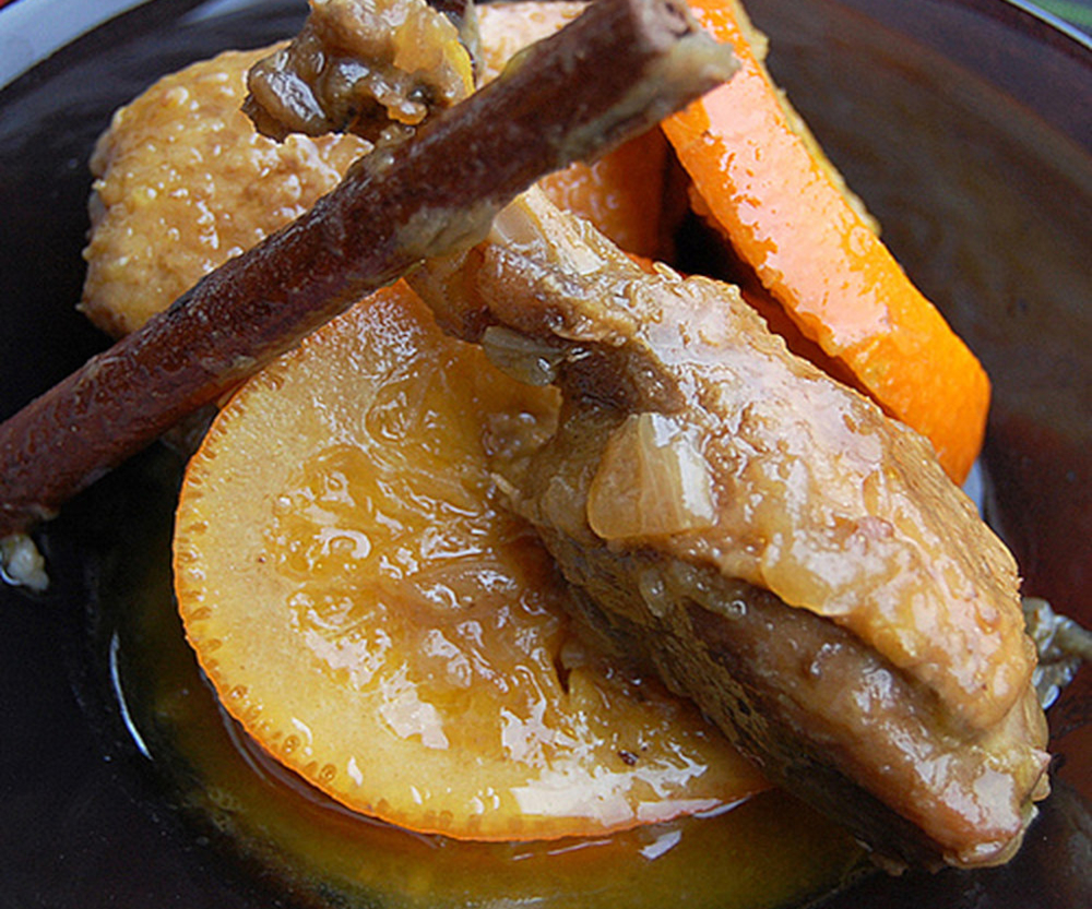 Canard à l'orange et aux épices