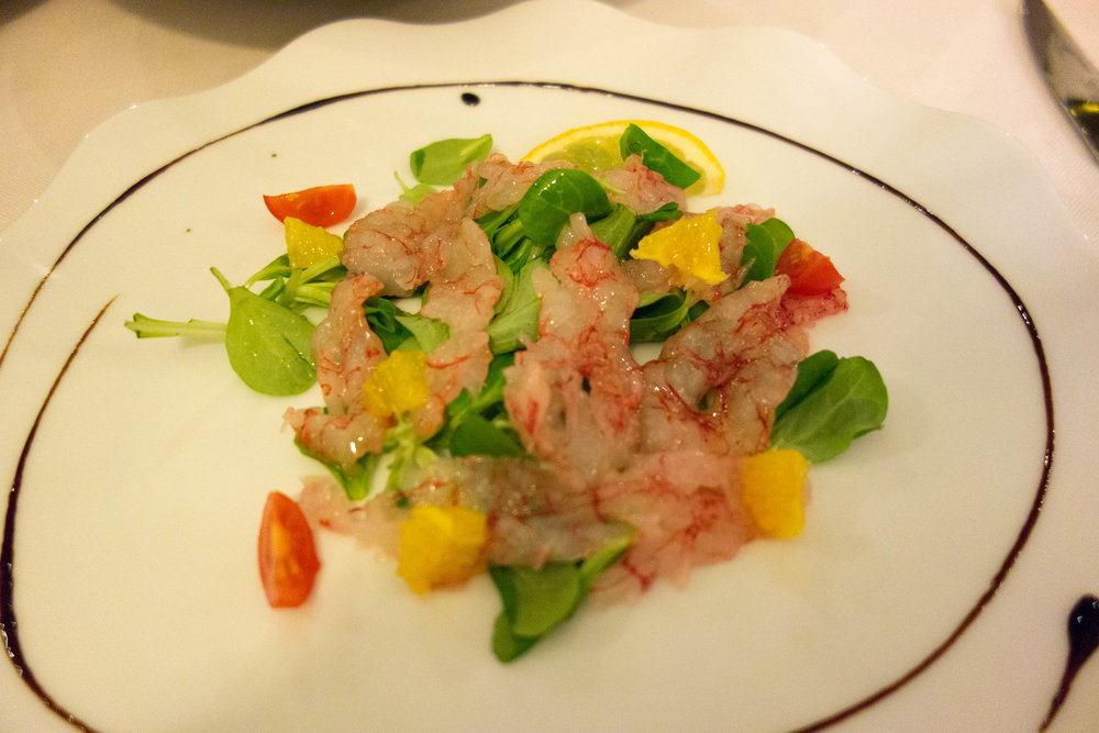 Carpaccio de camarones