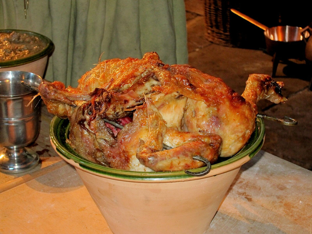 Capón de Bresse asado