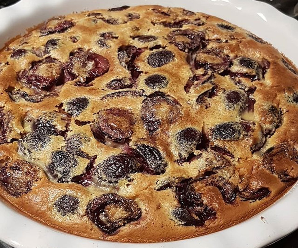 Black cherry clafoutis