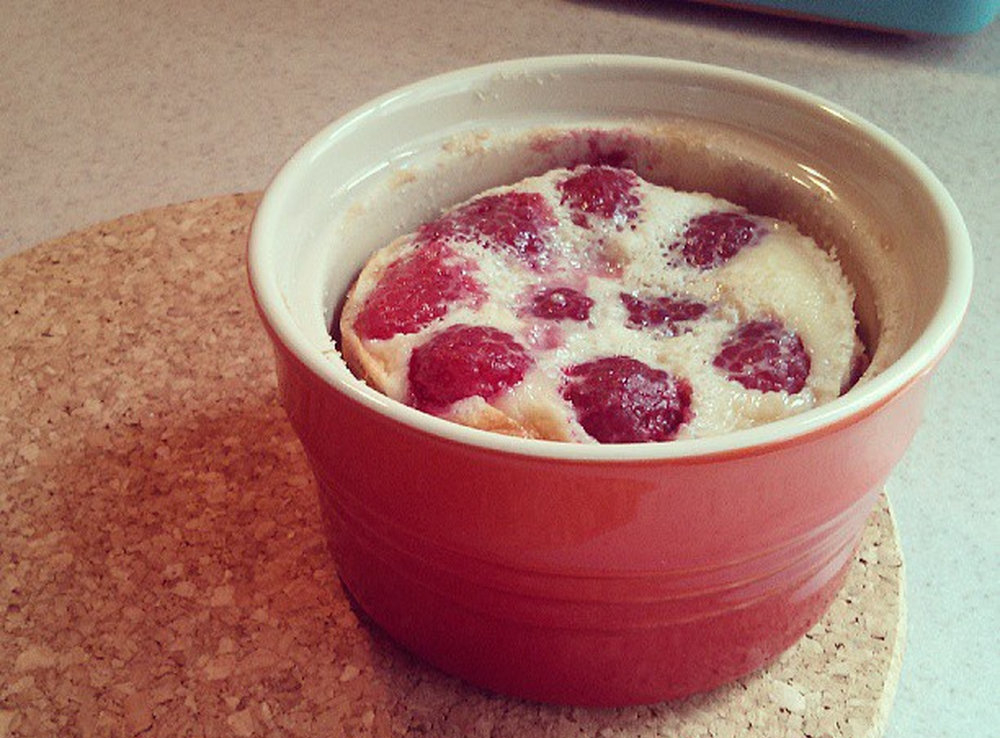 Clafoutis à la cerise et à la framboise