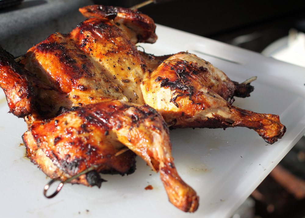 Pollo en crapaudine con hierbas provenzales