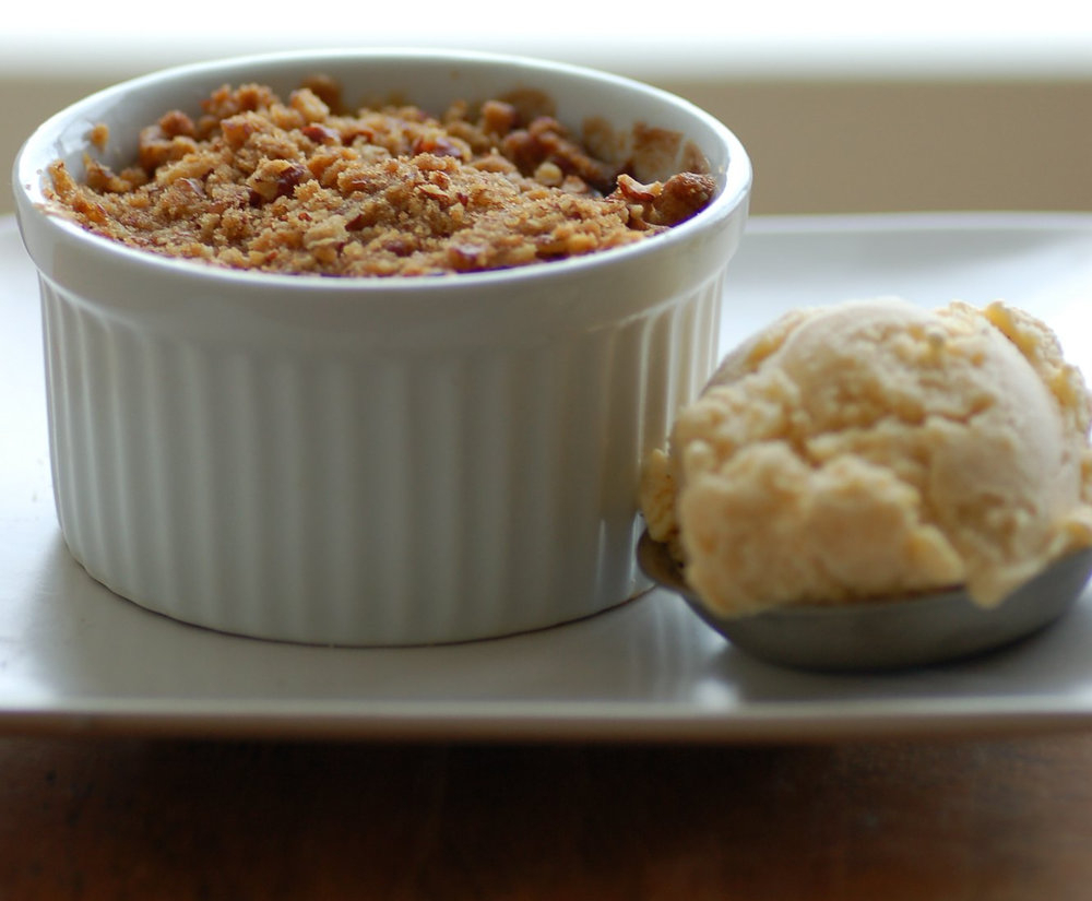 Crumble à la poire et à la vanille