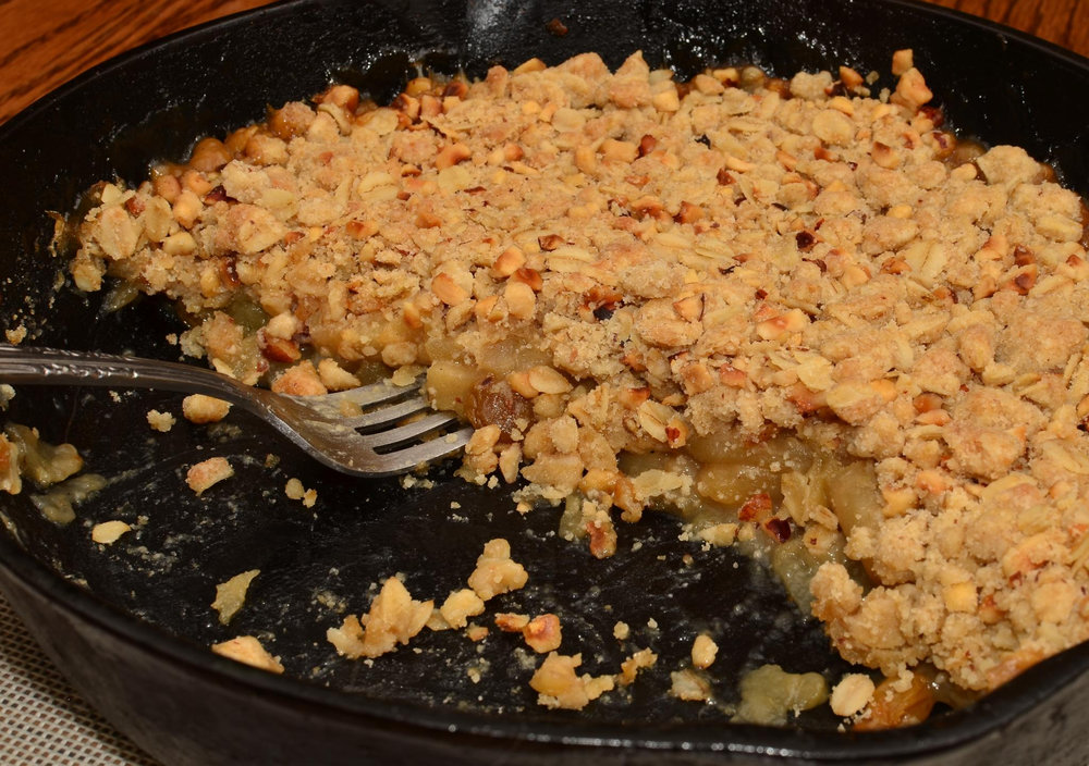 Crumble à la pomme et à la noisette