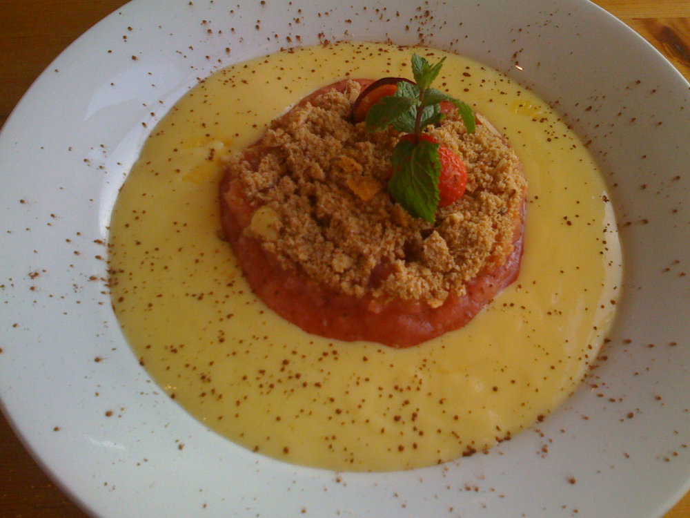 Apple and plum crumble