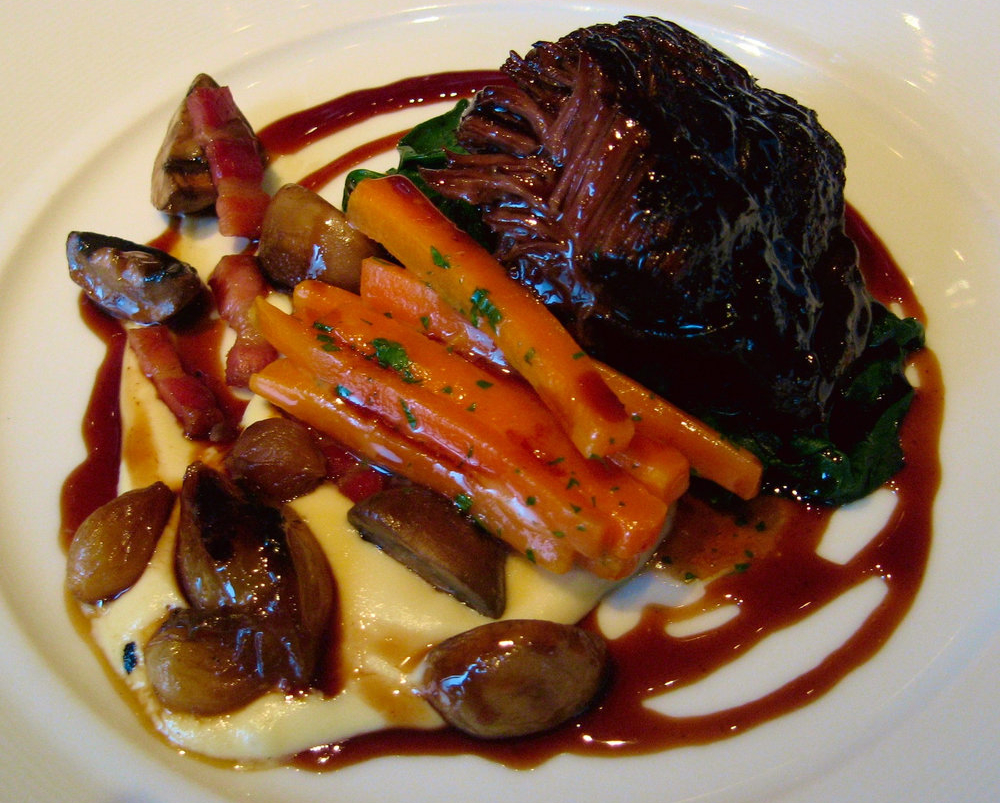 Beef braised in red wine