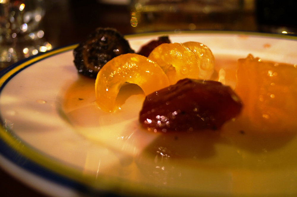 Dessert with candied fruits