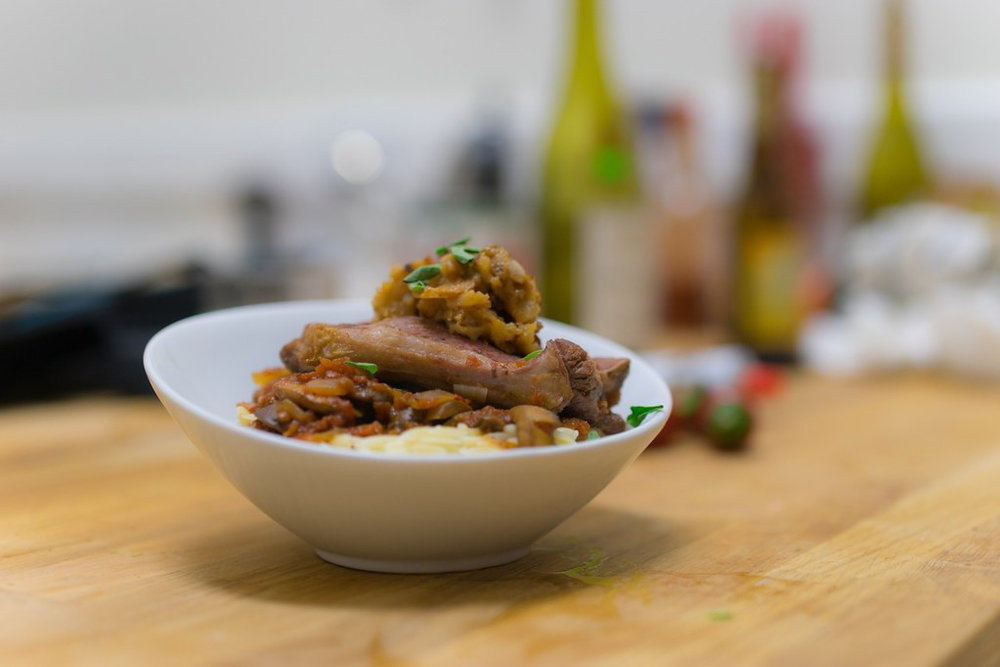 Braised shoulder of lamb