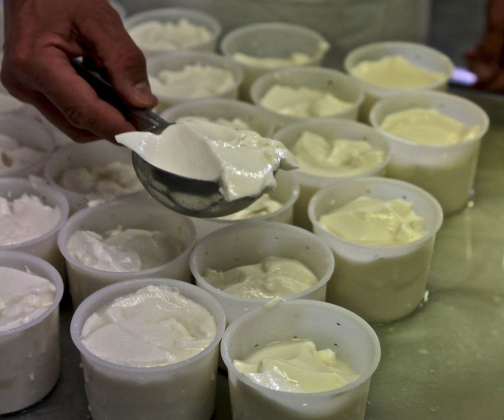 Faisselle de fromage de chèvre