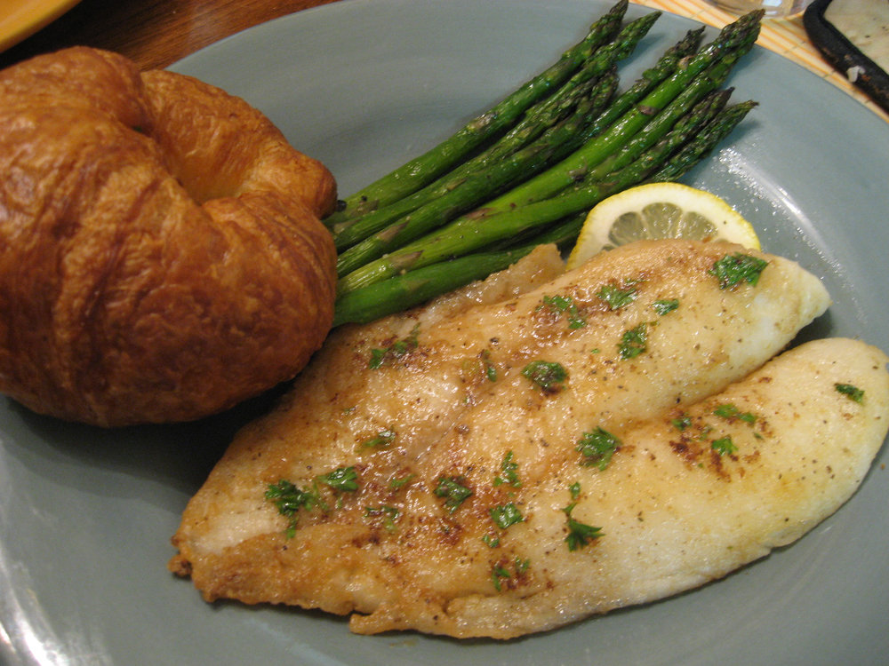Halibut fillets with meunière sauce