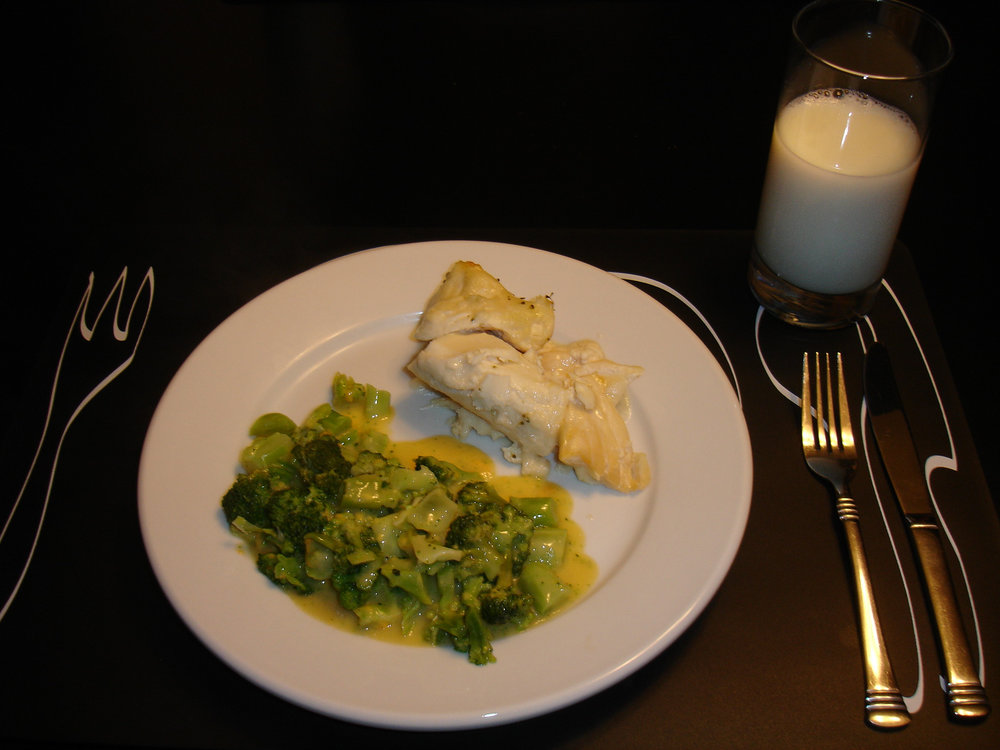 Filet de flétan sauce blanche