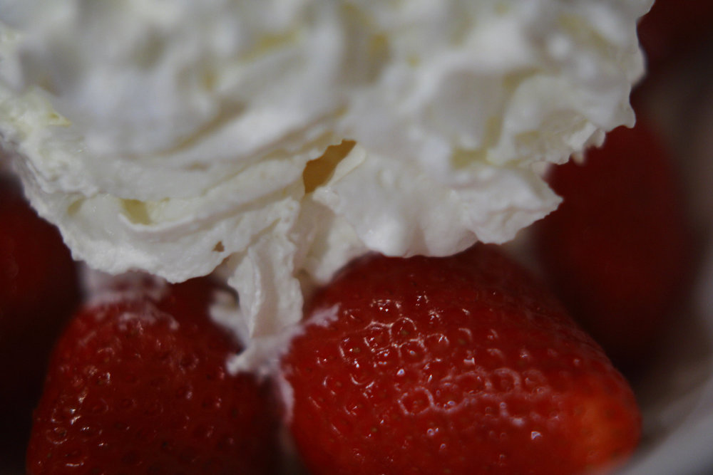 Strawberries with whipped cream