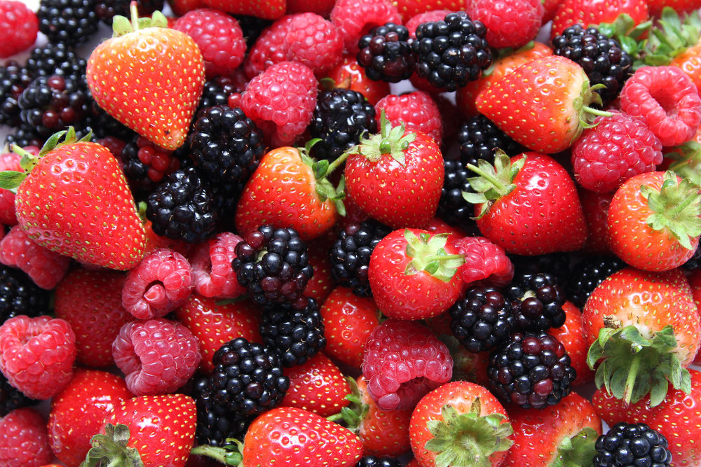 Crème catalane aux fruits noirs et rouges
