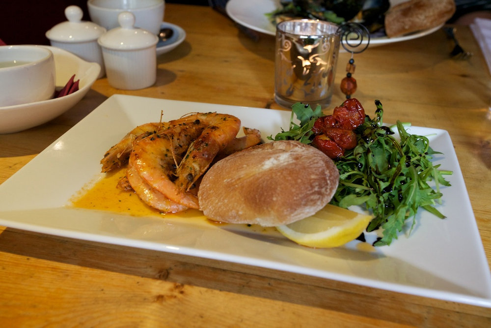 Gambas au beurre d'ail
