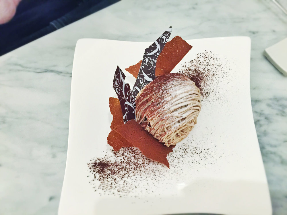 Chestnut cream cake