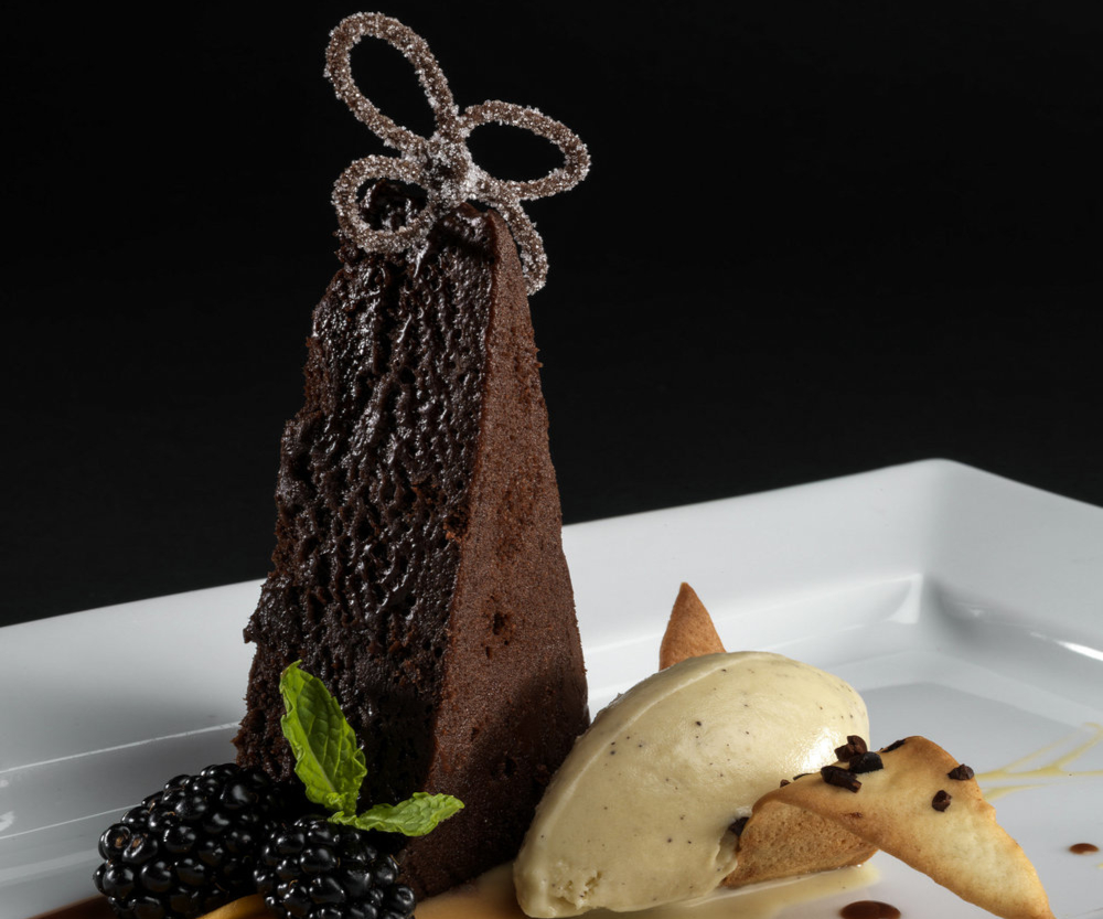 Cake with dark chocolate