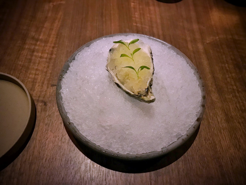 Huîtres au granité de citron