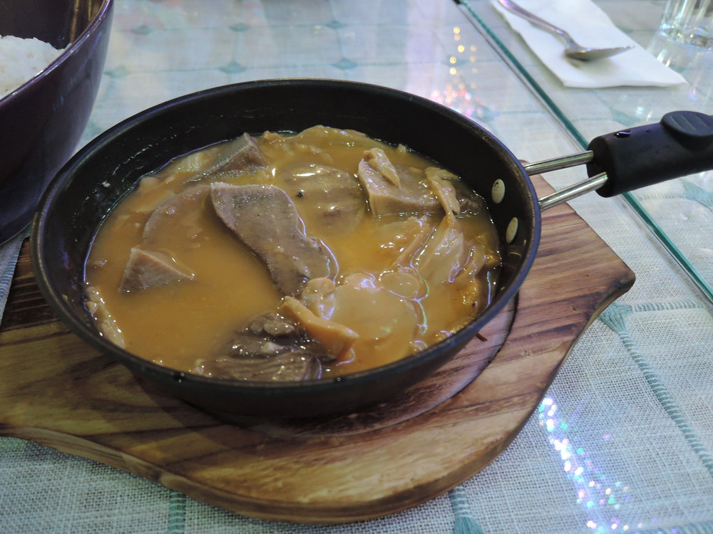 Beef tongue with Madeira sauce