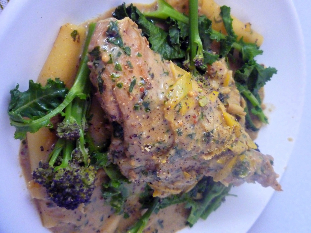 Lapin rôti à la sauce moutarde