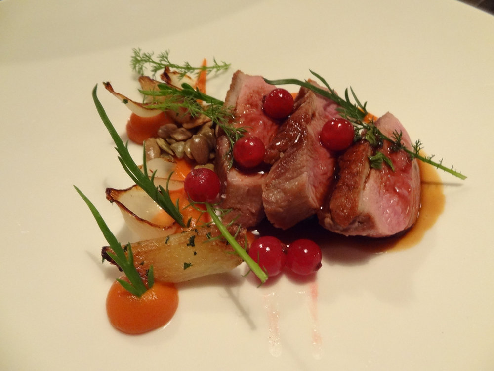 Magret de canard aux fruits rouges