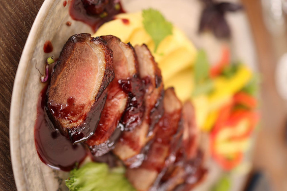 Duck breast with pineapple