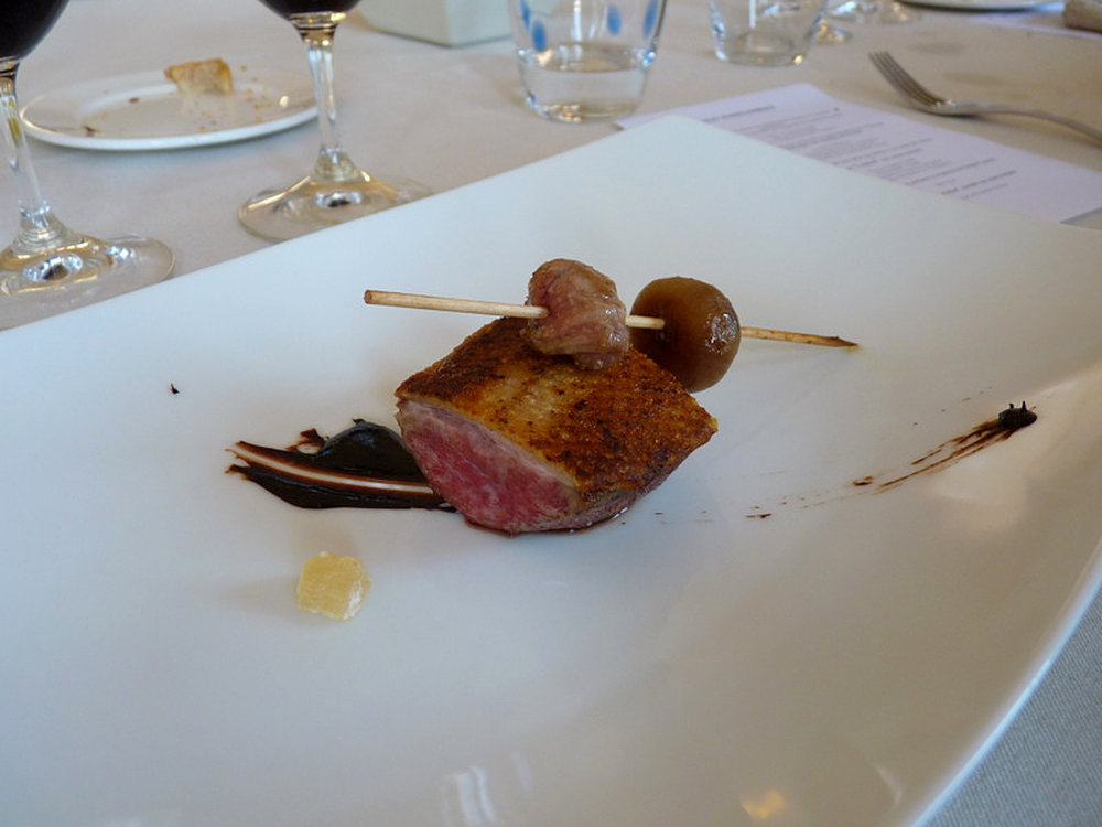 Duck breast with chocolate sauce