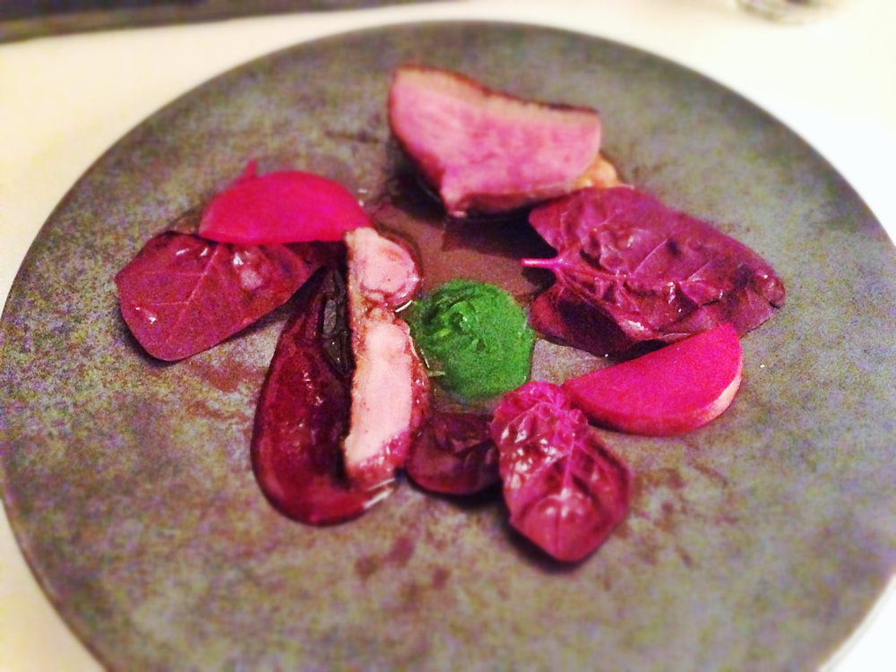 Duck breast with plum