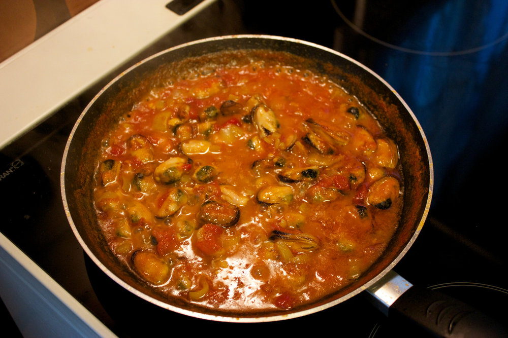 Moules sauce au curry