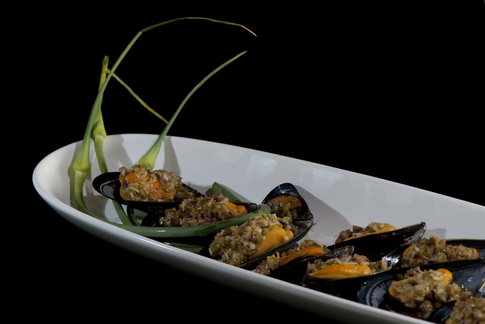 Moules farcies au beurre persillé