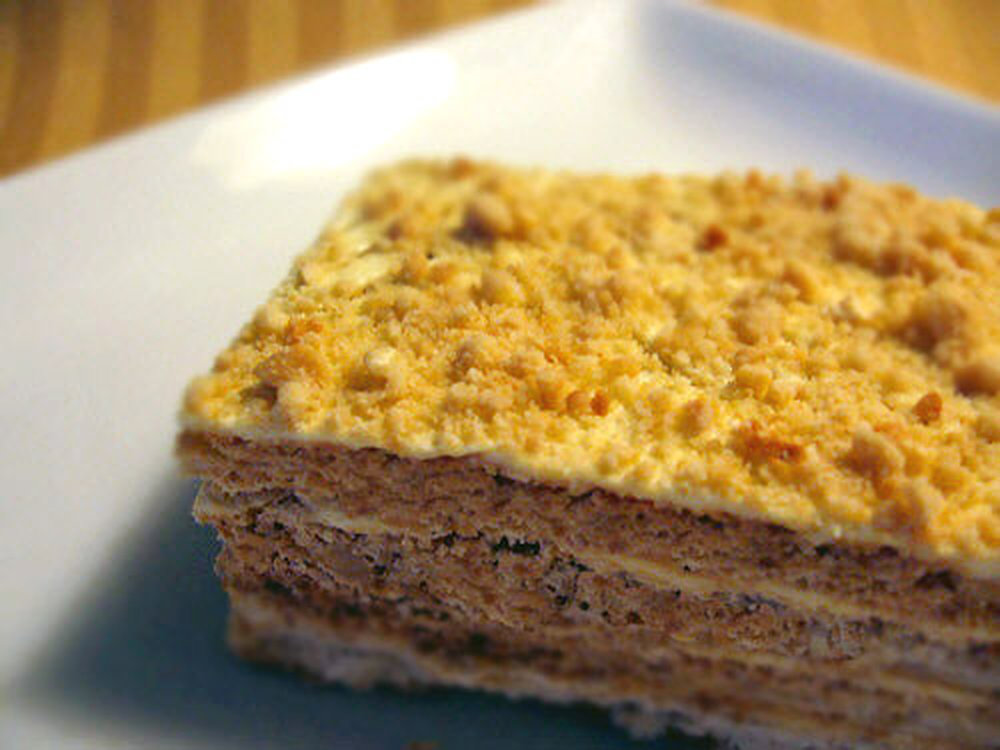 Gâteau Napoléon au praliné