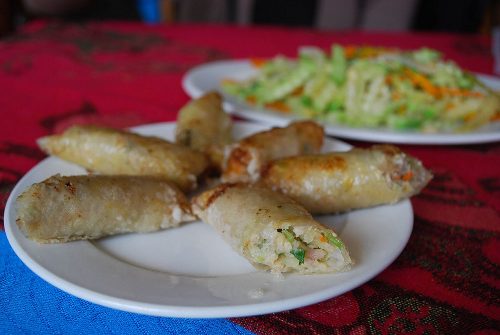 Rollitos de primavera de cerdo con especias