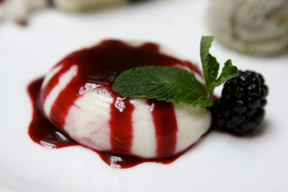Blackberry panna cotta