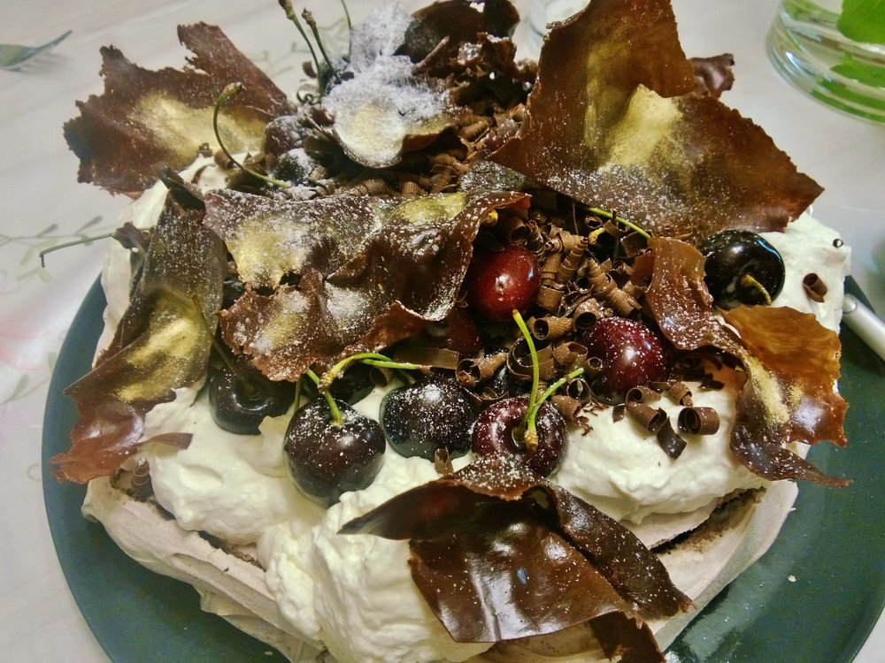 Cherry pavlova
