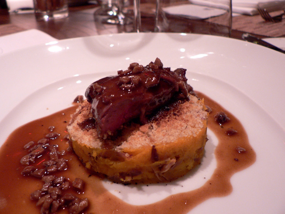 Pigeonneau rôti et farce au foie gras de canard