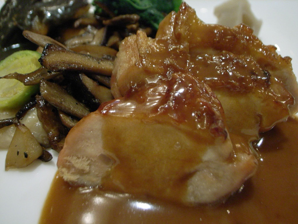Aiguillette of guinea fowl with poivrade sauce