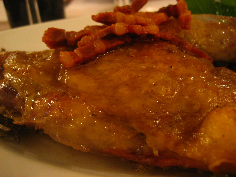 Casseroled guinea fowl