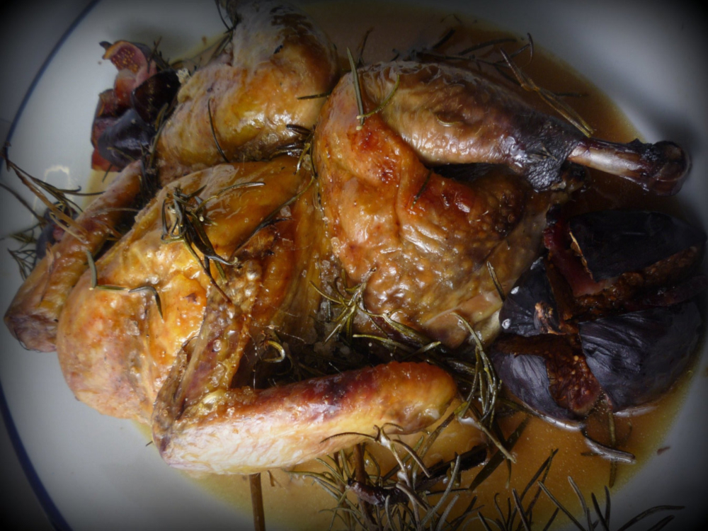 Pintade rôtie aux figues