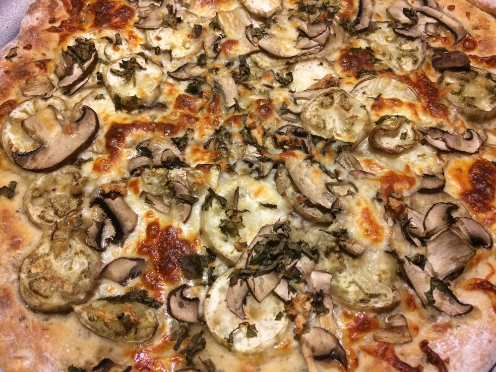Pizza de champiñones