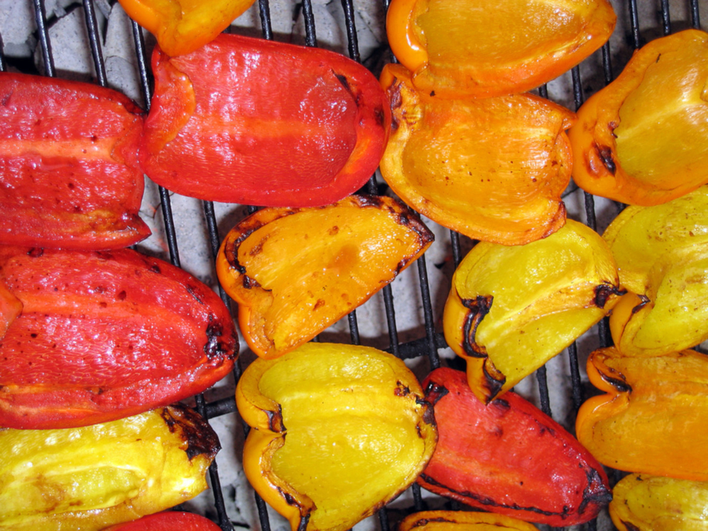 Baked yellow bell pepper