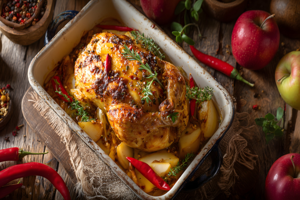 Roast chicken with herbs