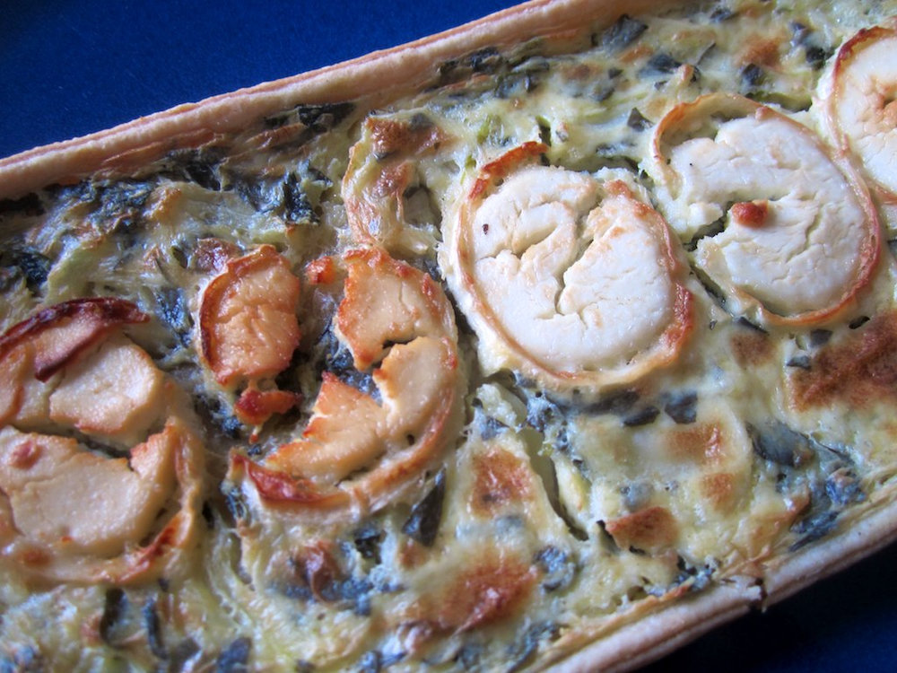 Goat cheese and bacon quiche