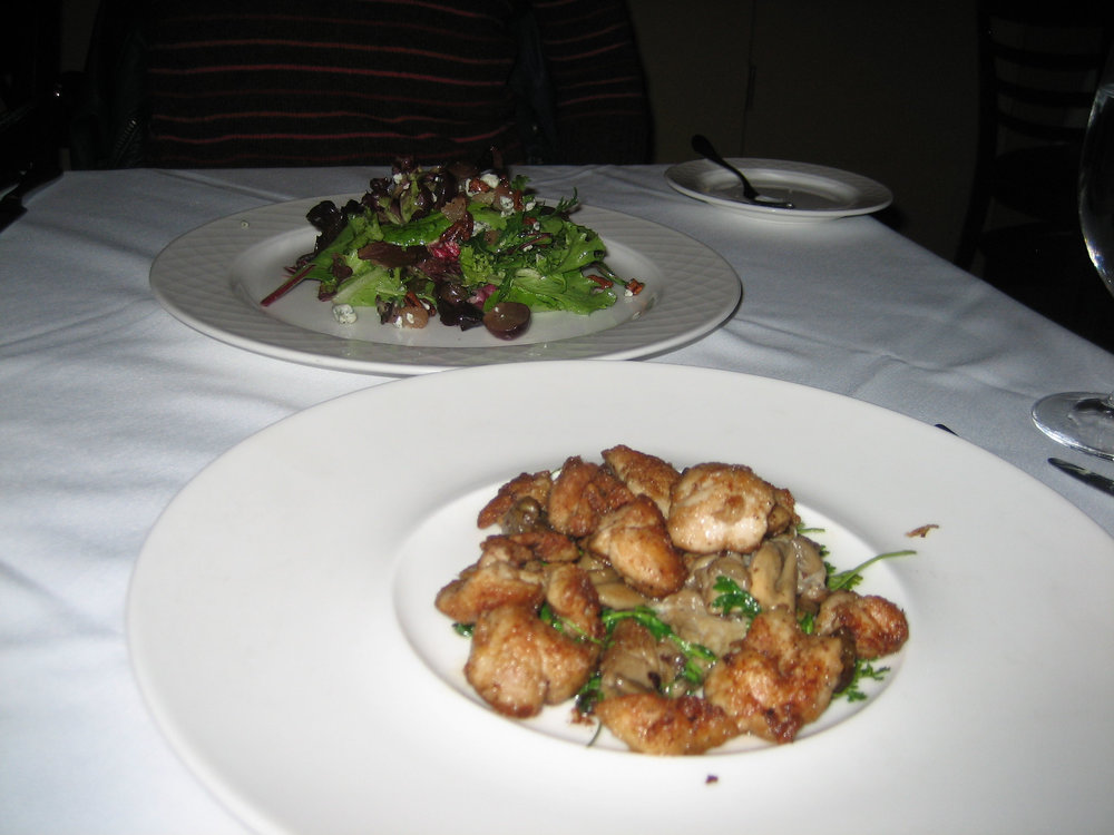 Veal sweetbreads with mushrooms