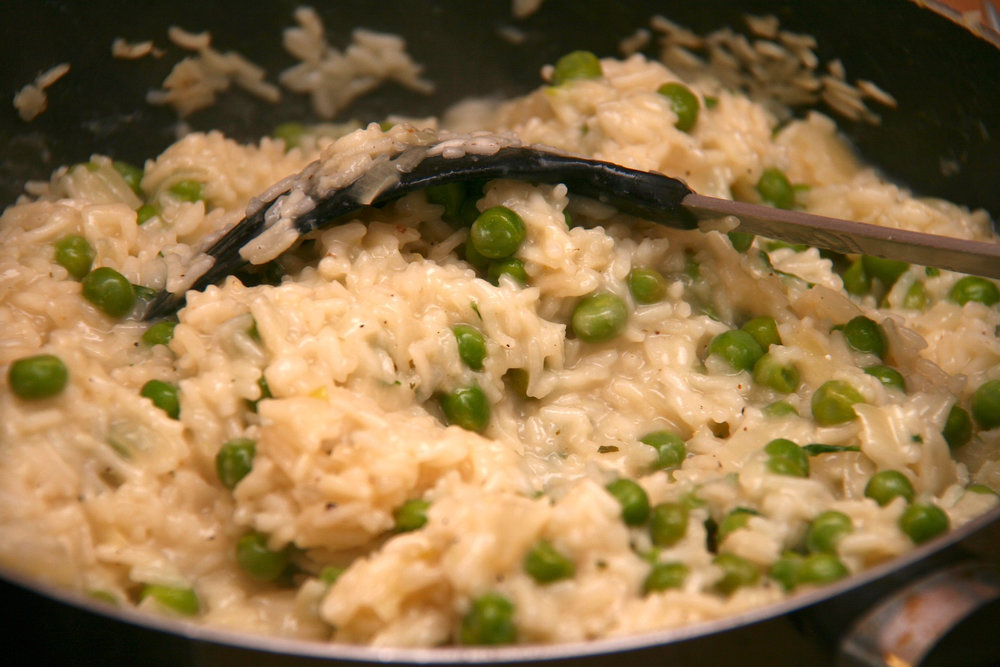 Pea risotto