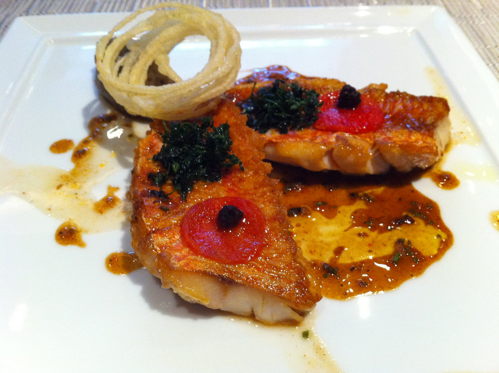 Sautéed red mullet fillets