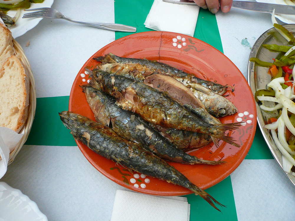 Grilled sardines with rosemary