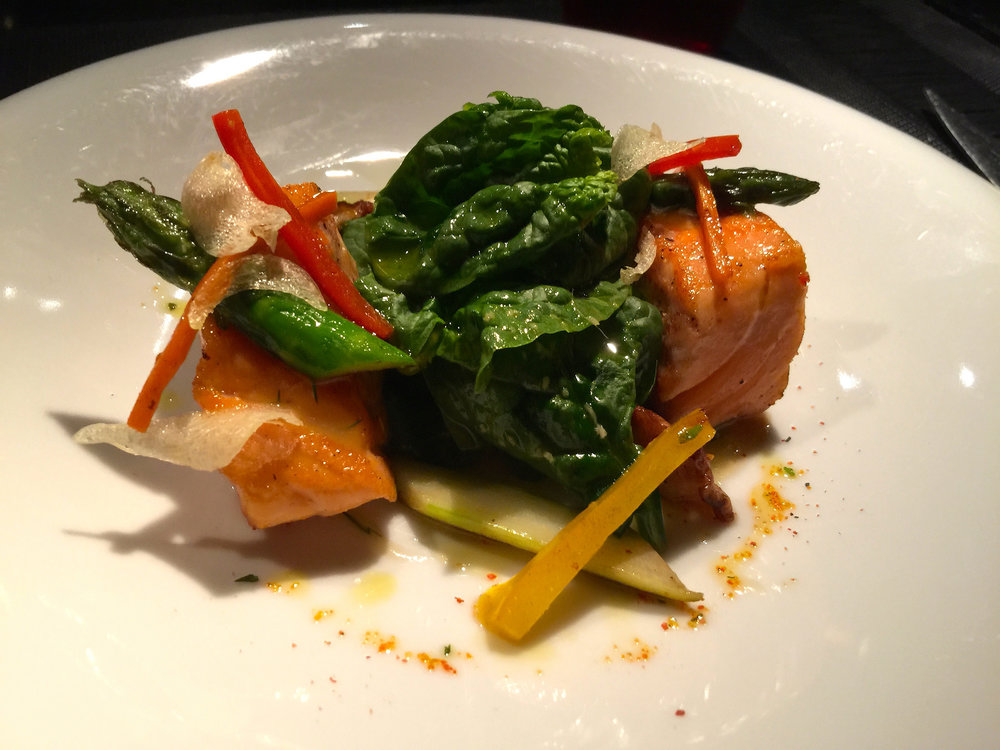 Braised salmon
