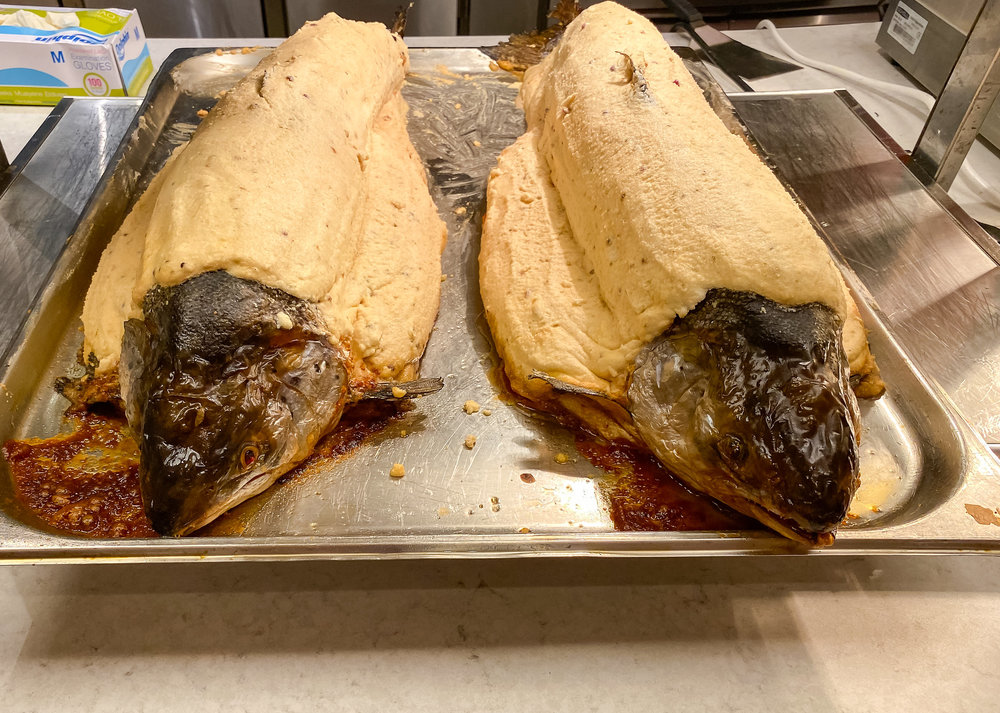 Chapon en croûte de sel